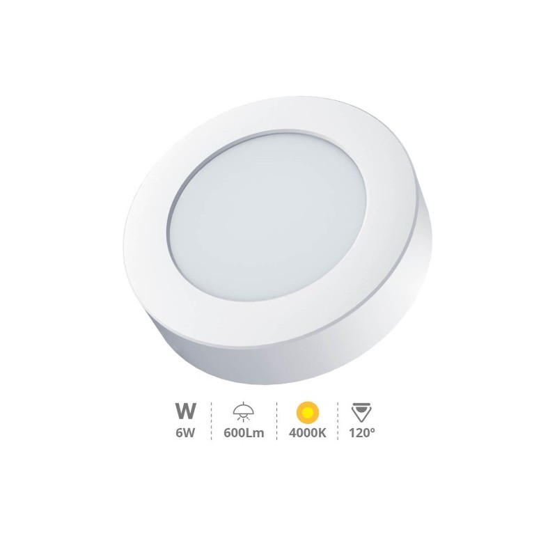 DOWNLIGHT BLANCO SUPERFICIE LED REDONDO BOGUR 6W 4000K
