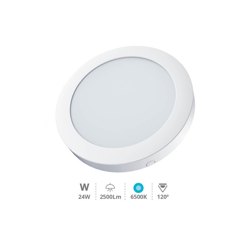 Downlight superficie LED redondo Bogur 24W 6500K Blanco