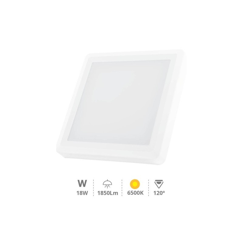 DOWNLIGHT SUPERFICIE LED CUADRADO 18W 6500K BLANCO