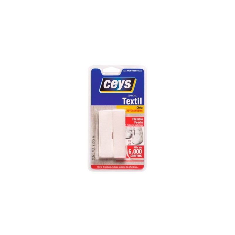CEYS CREMALLERA BELCRO TEXTIL BLANCA