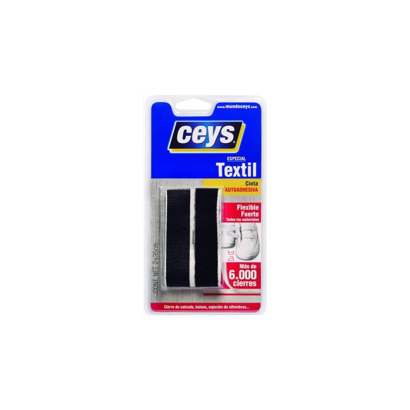 CEYS CREMALLERA BELCRO TEXTIL NEGRO