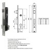 CERRADURA 2810 30MM INOX PICAPORTE PALANCA SIN BOMBILLO