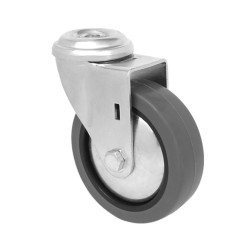 RUEDA 60MM AGUJERO PASANTE 10MM SIN FRENO GRIS CASCOO