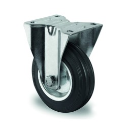 RUEDA BASIC PLACA FIJA GOMA NEGRA 100KG