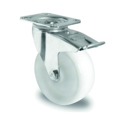 RUEDA BASIC CON PLACA Y FRENO NYLON 130KG