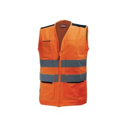 CHALECO ALTA VISIBILIDAD NARANJA FLUOR  T XL U-POWER
