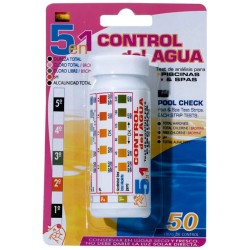 TEST KIT 50 TIRITAS PISCINA 5 FUNCIONES PQS