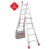 ESCALERA TELESCOPICA 10+10 PELDAÑOS BISAGRA PROGRAMABLE CON BLOQUEO DE