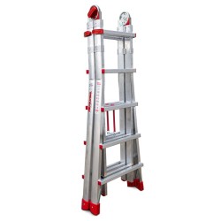 ESCALERA TELESCOPICA 10+10 PELDAÑOS BISAGRA PROGRAMABLE CON BLOQUEO DE