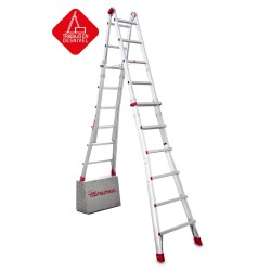 ESCALERA TELESCOPICA 12+12 PELDAÑOS BISAGRA PROGRAMABLE CON BLOQUEO DE
