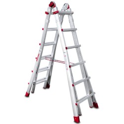 ESCALERA TELESCOPICA 12+12 PELDAÑOS BISAGRA PROGRAMABLE CON BLOQUEO DE