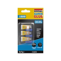 SUPER GLUE LIQUID 3X1 GR. SOUDAL PEGAMENTO INSTANTANEO CIANOCRILATO