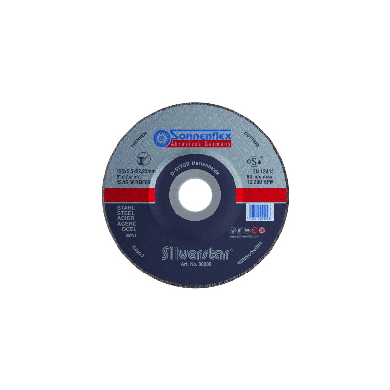 Disco de Corte Silverstar 125x2.5x22.23 mm para Acero | Alta Precisión Disco de Corte Silverstar 125x2.5x22.23 mm para Acero | Alta Precisión