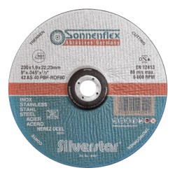Disco de Corte 230mm INOX | Silverstar 1.9mm | Abrasivos de Calidad