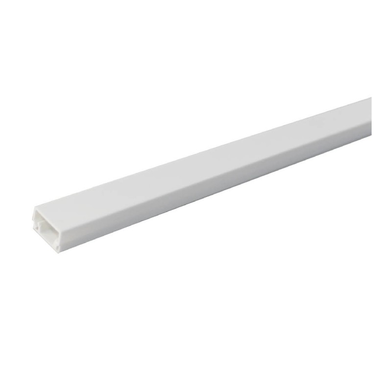 Mini-canaleta eléctrica blanca adhesiva 2M 10x15mm | PVC autoextinguib Mini-canaleta eléctrica blanca adhesiva 2M 10x15mm | PVC autoextinguib