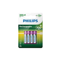 Baterías Philips R03 Ni-MH 700mAh Blíster 4x | Pilas AAA recargables d