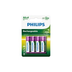 Baterías Philips R6 Ni-MH 2100mAh Blíster x4 | Pilas AA recargables de