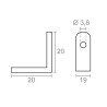 Ángulo de refuerzo AN01 MICEL 20x20x19 mm | Acero bicromatado