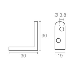 Ángulo de refuerzo AN01 MICEL 30x30x19 mm | Acero bicromatado