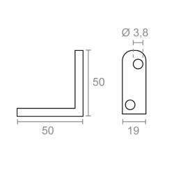 Ángulo de refuerzo AN01 MICEL 50x50x19 mm | Acero bicromatado