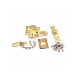 Cerrojo de Sobreponer MICEL CRR10 Latón Satinado | Acero 140x148x75 mm