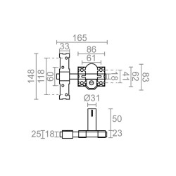 Cerrojo de Sobreponer MICEL CRR11 Níquel | Acero 165x148x75 mm