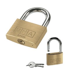 Candado MHA Modelo 6 | Latón Pulido 40 mm Alta Seguridad