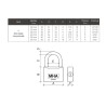 Candado MHA Modelo 7 | Latón Pulido 30 mm Arco Largo Alta Seguridad