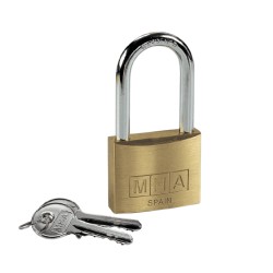 Candado MHA Modelo 7 | Latón Pulido 40 mm Arco Largo Alta Seguridad