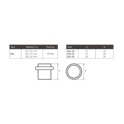 Tope MHA Modelo 826 | Acero Inox Satinado 20 mm con Tornillos y Taco