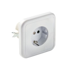 Base empotrar porcelana 16A-250V DUOLEC — Toma con tierra