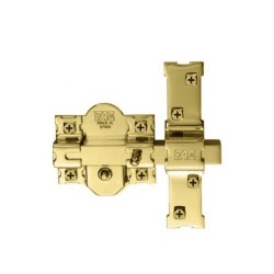 Cerrojo FAC 301RP/80 dorado con cadena y bombillo redondo 100 mm