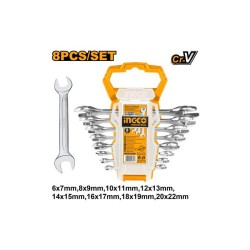 Set 8 Llaves Planas INGCO HKSPA2088 – CrV 6 a 22mm