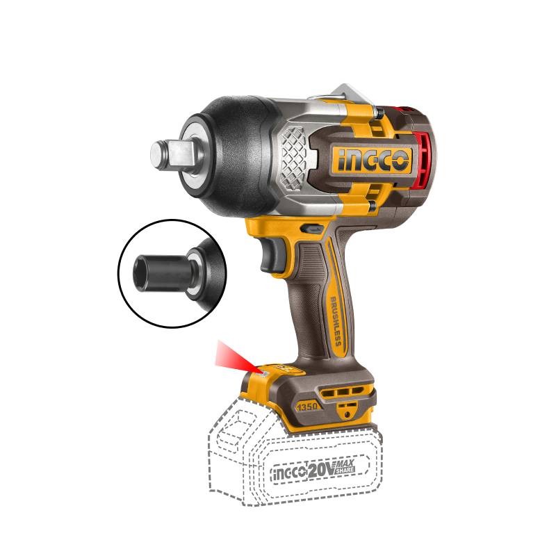 Llave de Impacto Brushless 20V INGCO CIWLI201351 3/4"