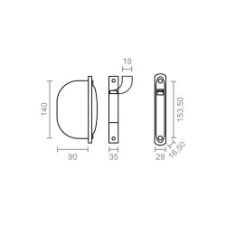 Recogedor embutir PR01 | Para cinta persiana 18 mm